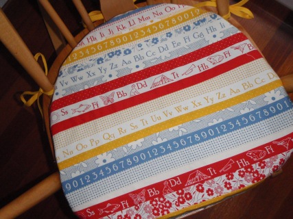 Other side of patchwork seat cover