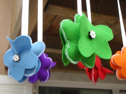Close up of flower mobile