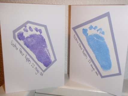 Baby footprint cards